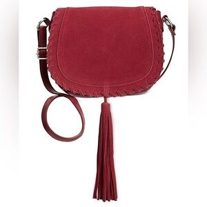 I.N.C International Concepts Willow Saddle Tassel Bag red EUC
